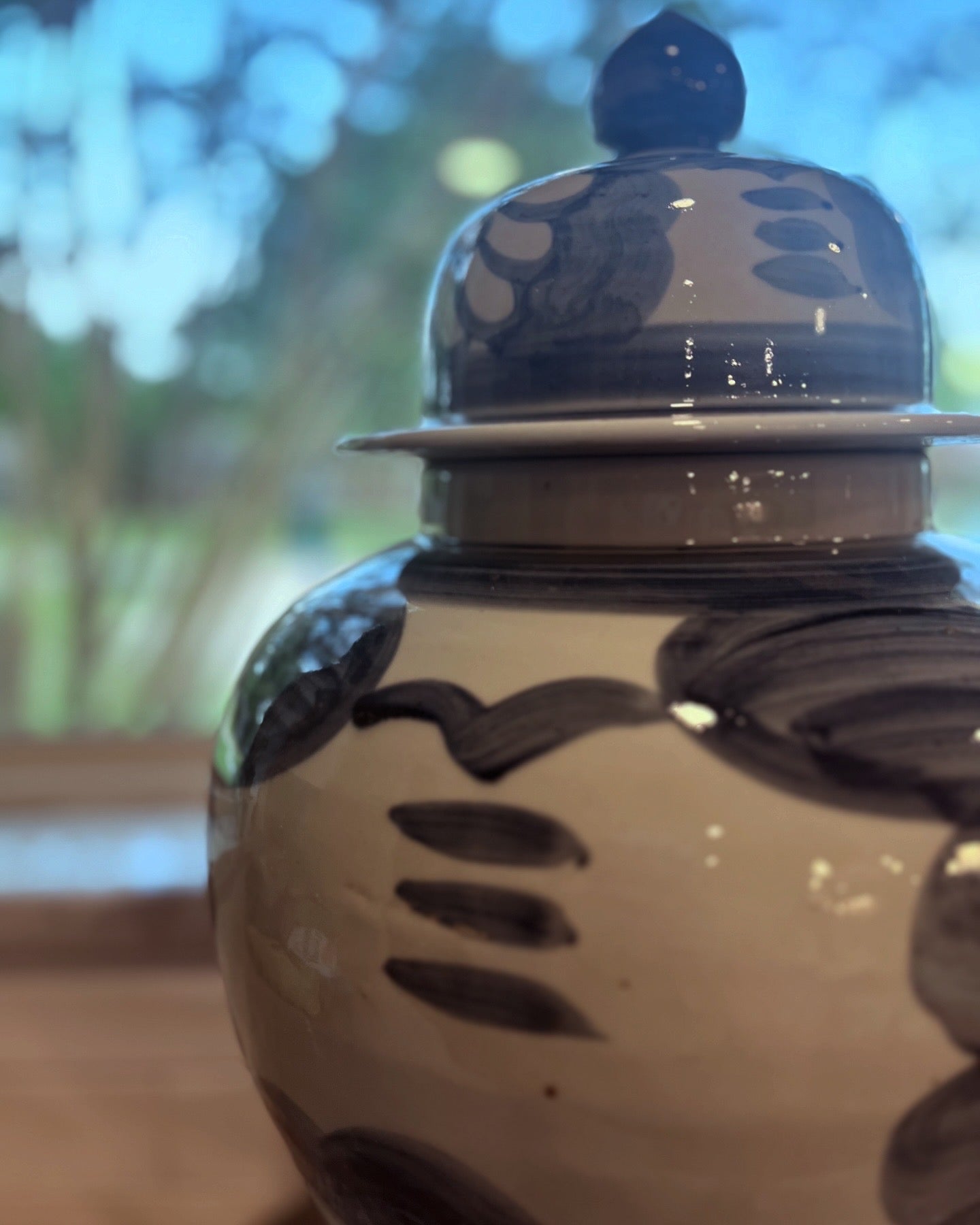 Water Color Blue Ginger Jar