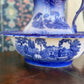 Staffordshire Flow Blue Pitcher & Wash Basin