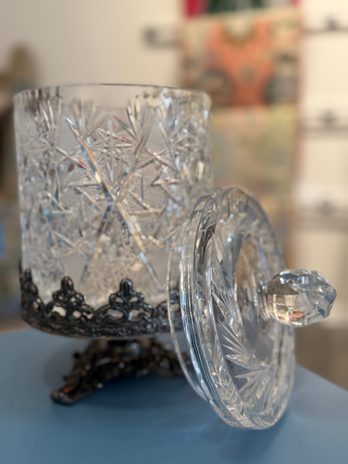 Crystal Footed Ice Bucket