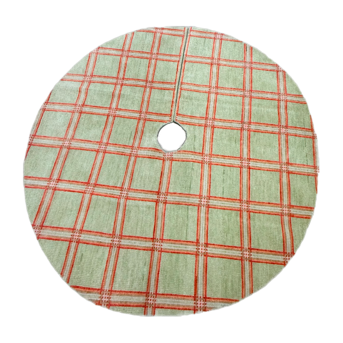5’ Oushak Tree Skirt - Pastel Plaid
