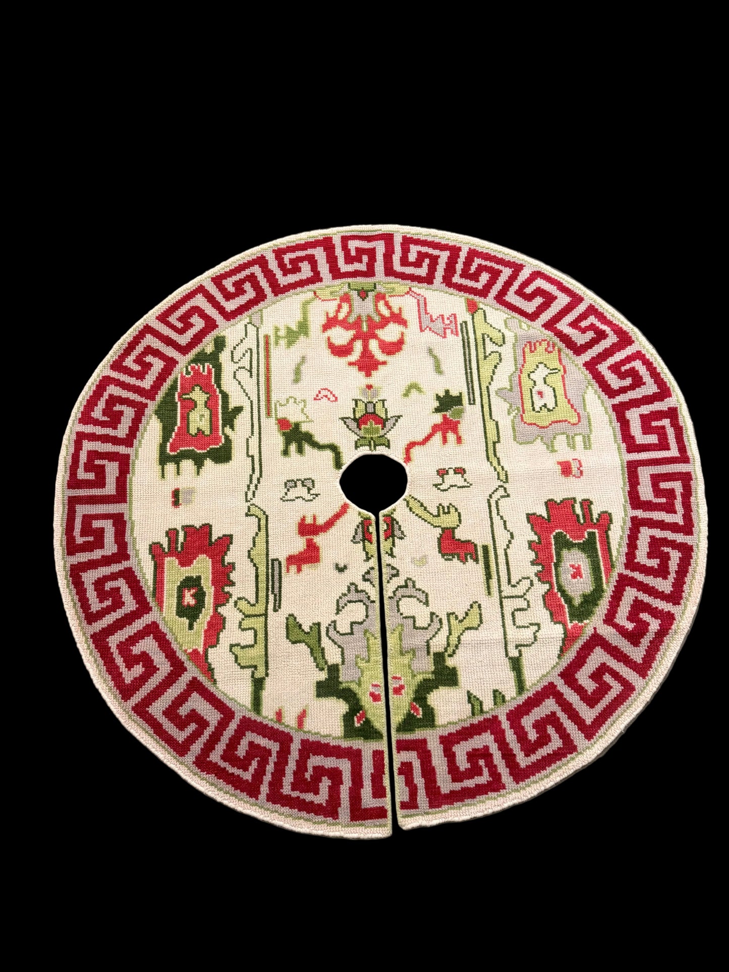 5’ Oushak Tree Skirt - Corfu Red